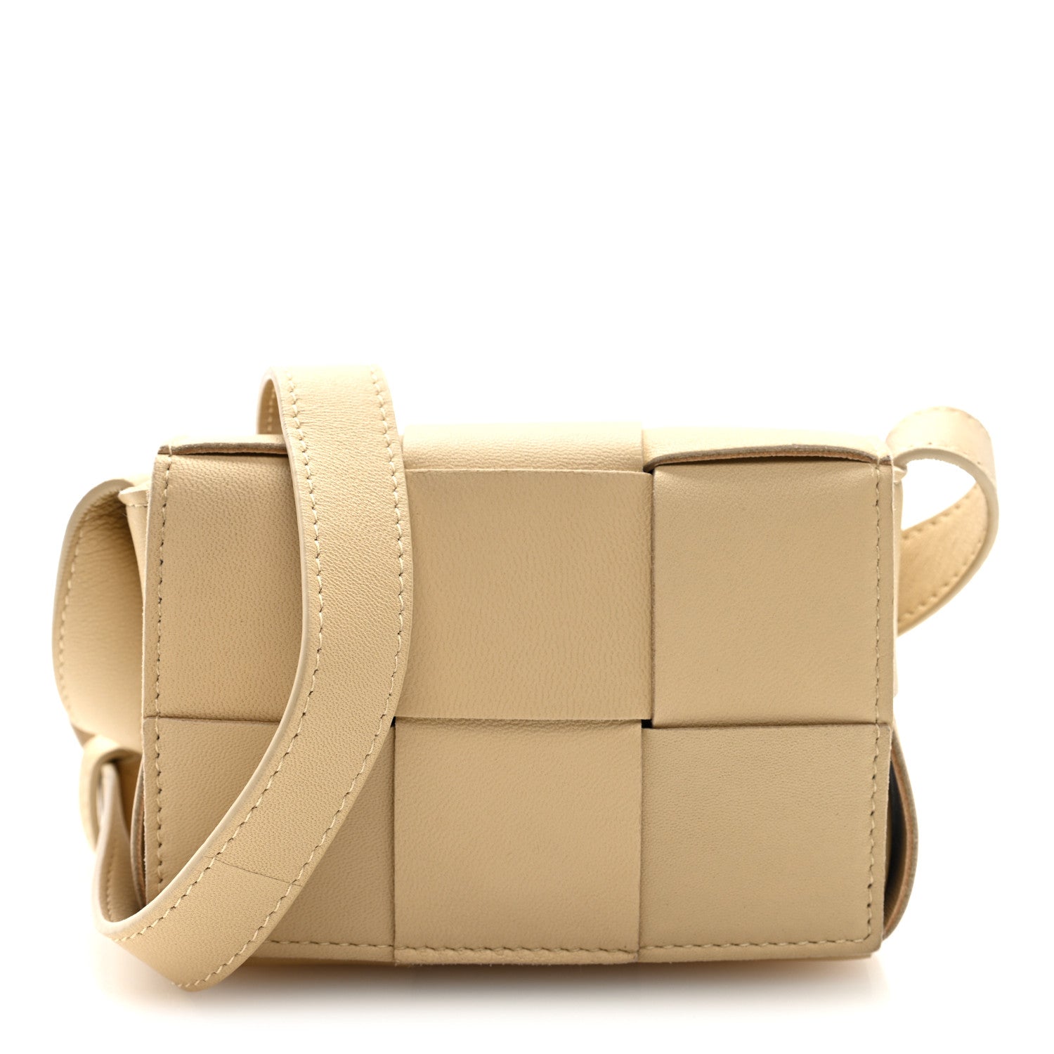 Lambskin Maxi Intrecciato Extra Mini Cassette Crossbody Bag  Porridge