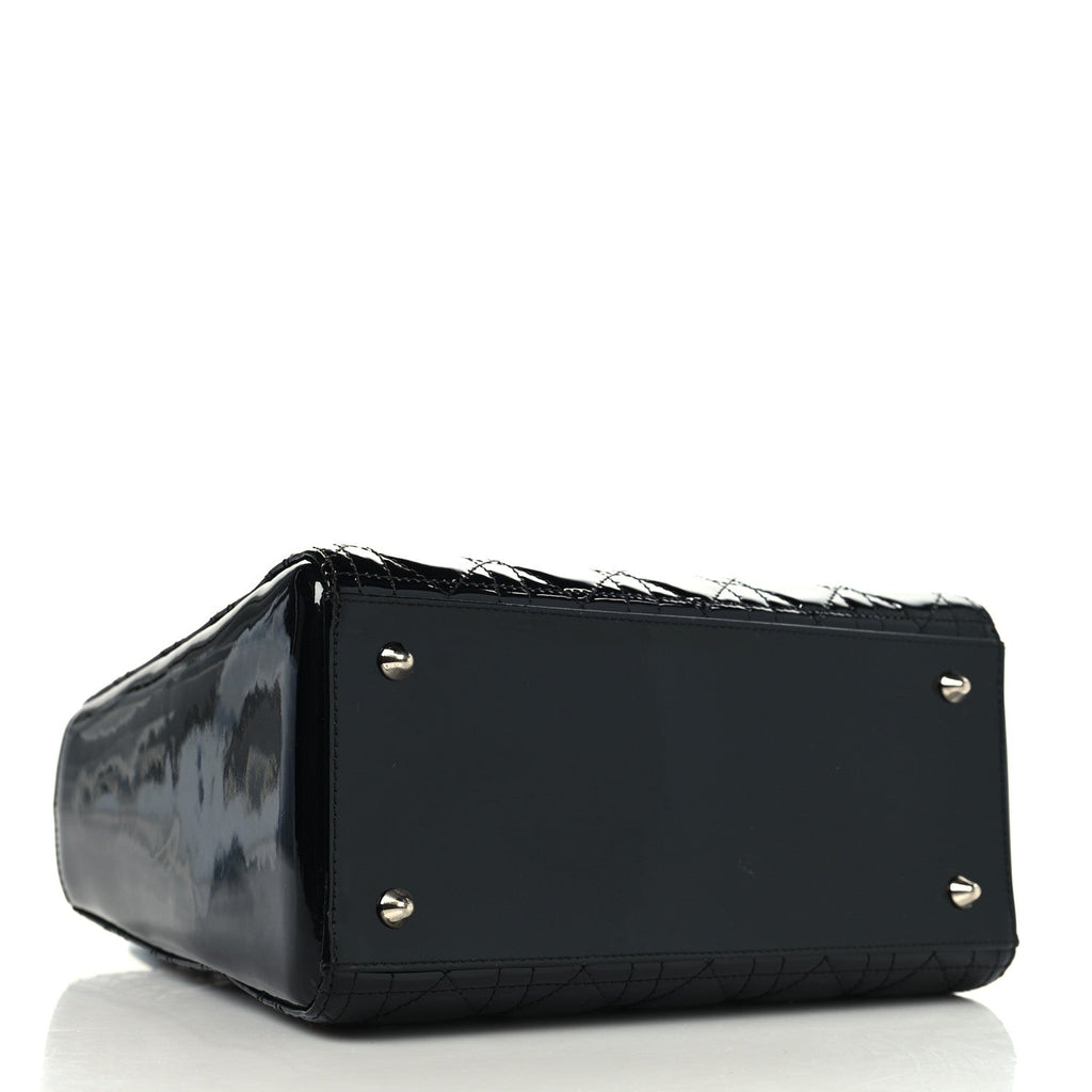 Patent Cannage Medium Lady Dior Black