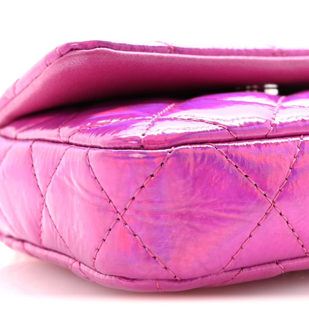 Patent Lambskin Quilted CC Hook  Holder Pink