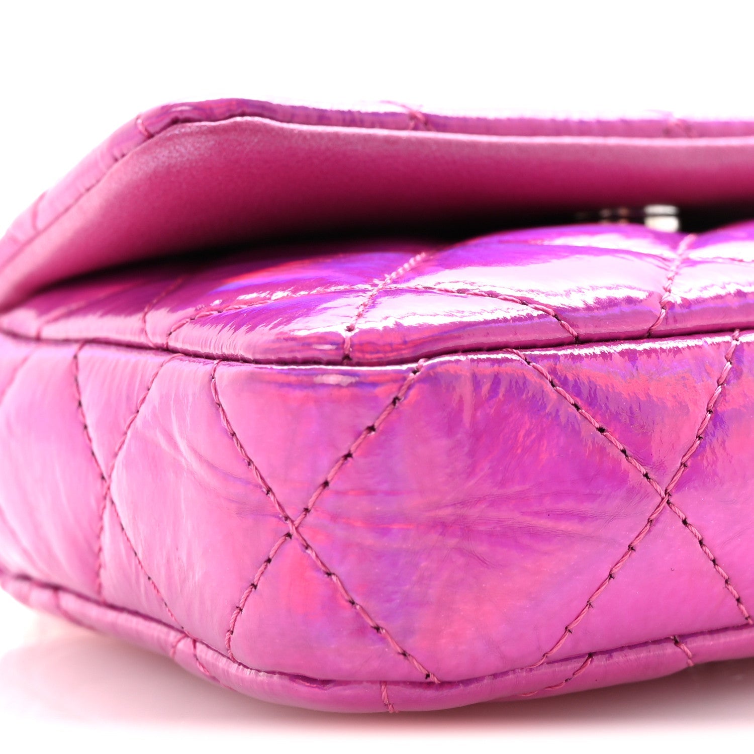 Patent Lambskin Quilted CC Hook  Holder Pink