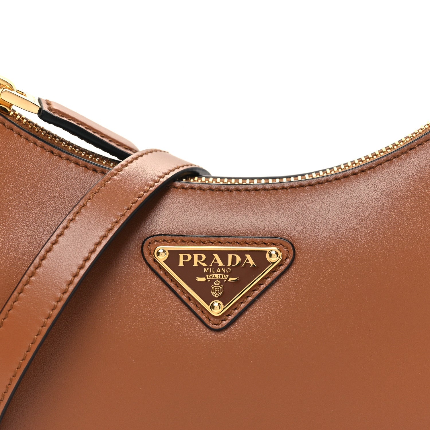Soft Calfskin Mini Arque Shoulder Bag Cognac