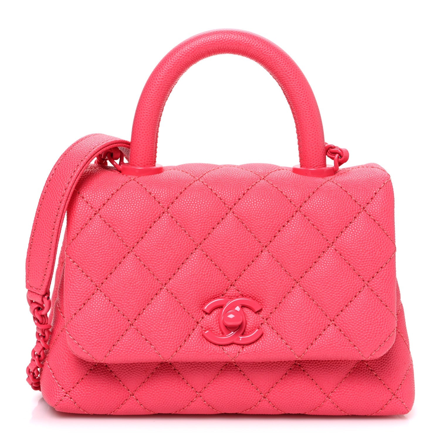 Caviar Quilted Incognito Extra Mini Coco Handle Flap Pink