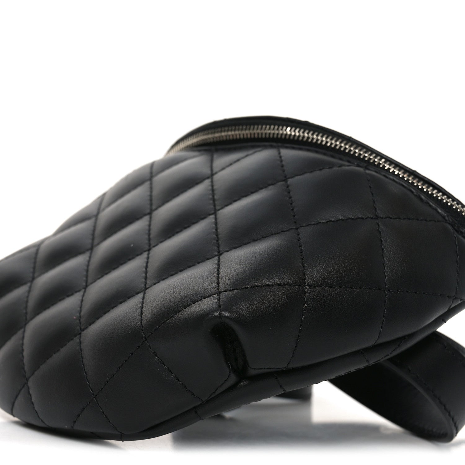 Calfskin Quilted Uniform Waist Belt Bag Black