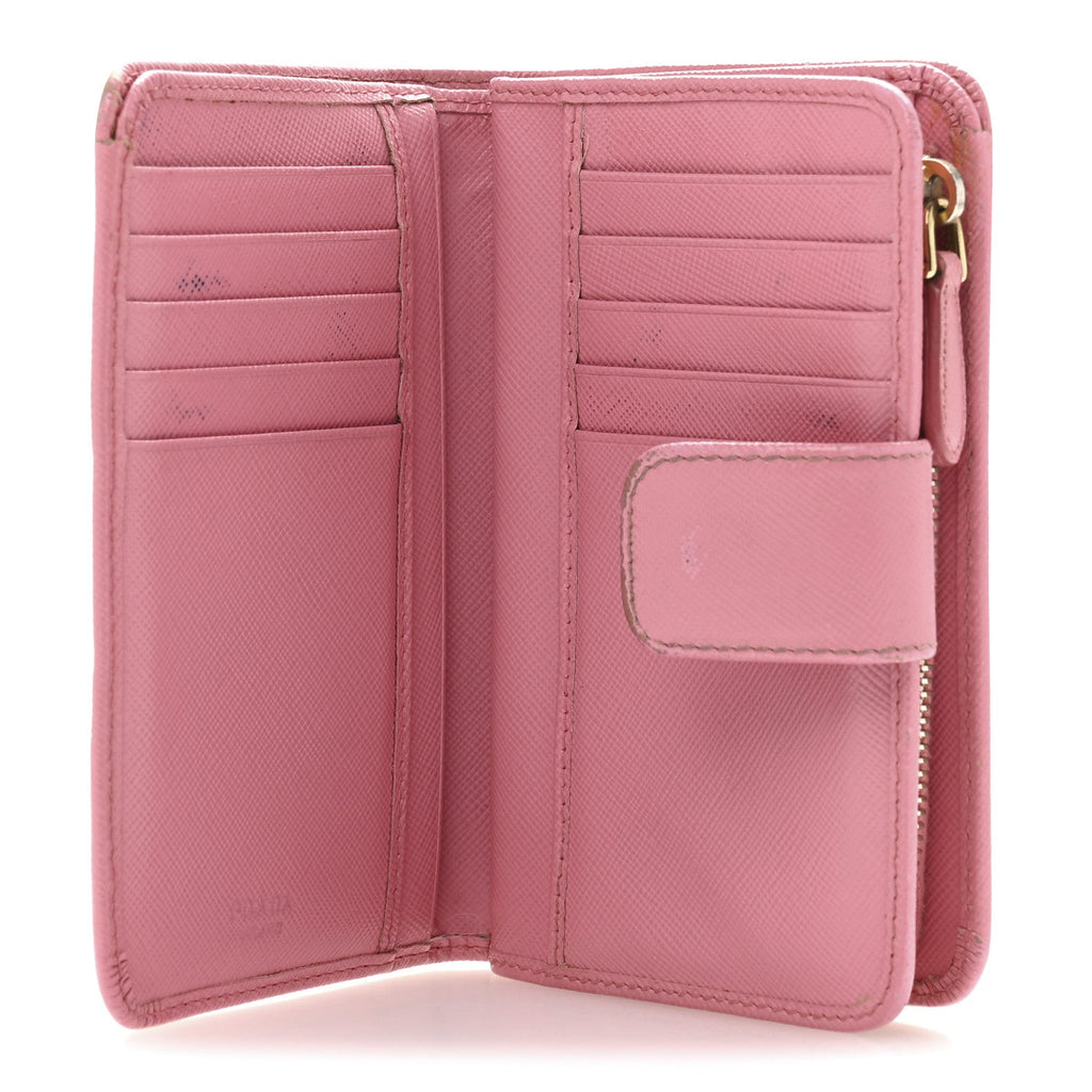 Saffiano Metal Compact Wallet Geranio