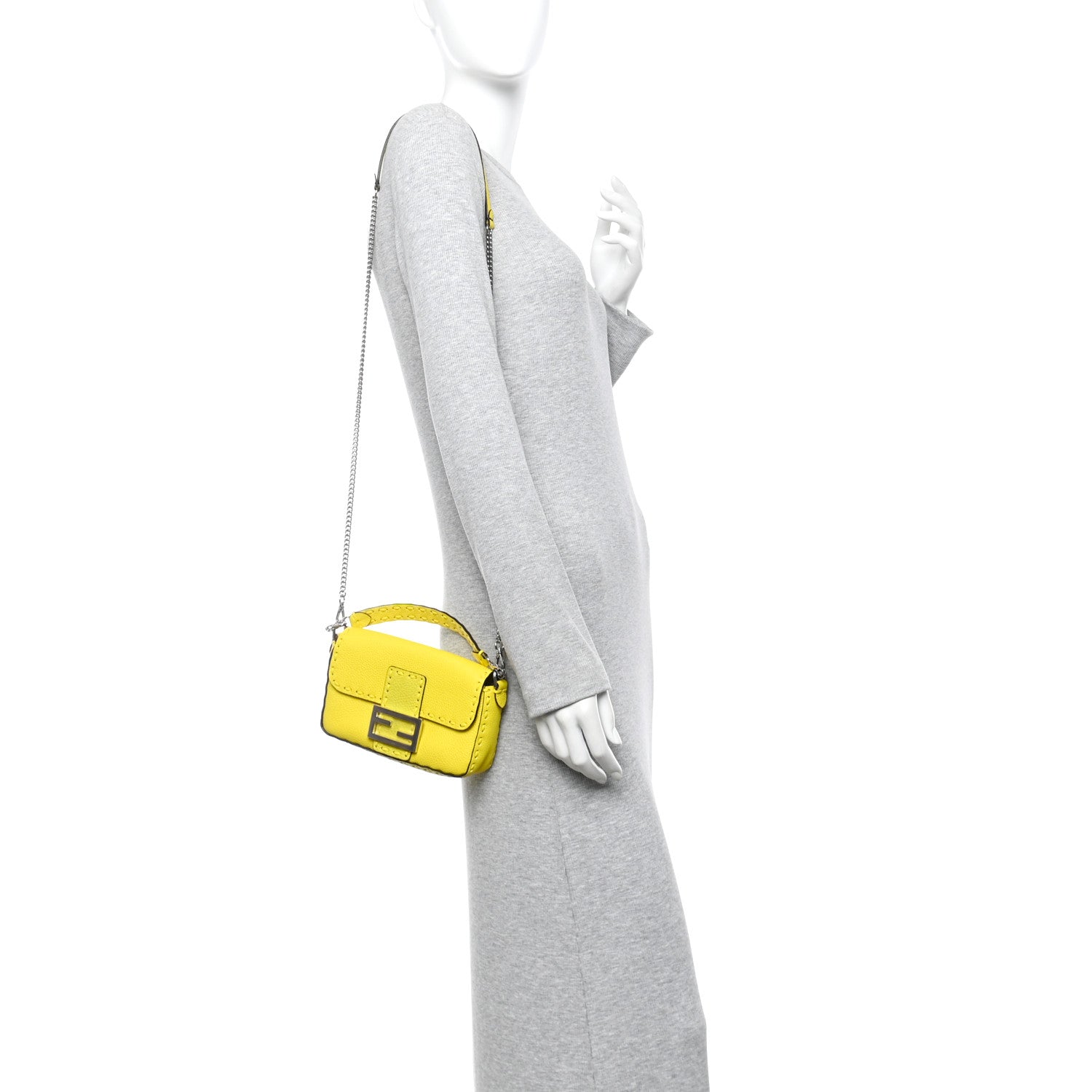 Cuoio Roma Sellerissima Nappa Sintetica Tape Stitch Mini Baguette  Pomelo