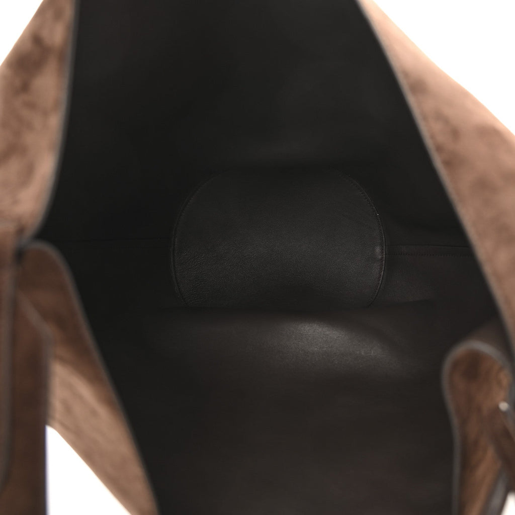 Suede Calfskin Medium Lotus Tote Coffee