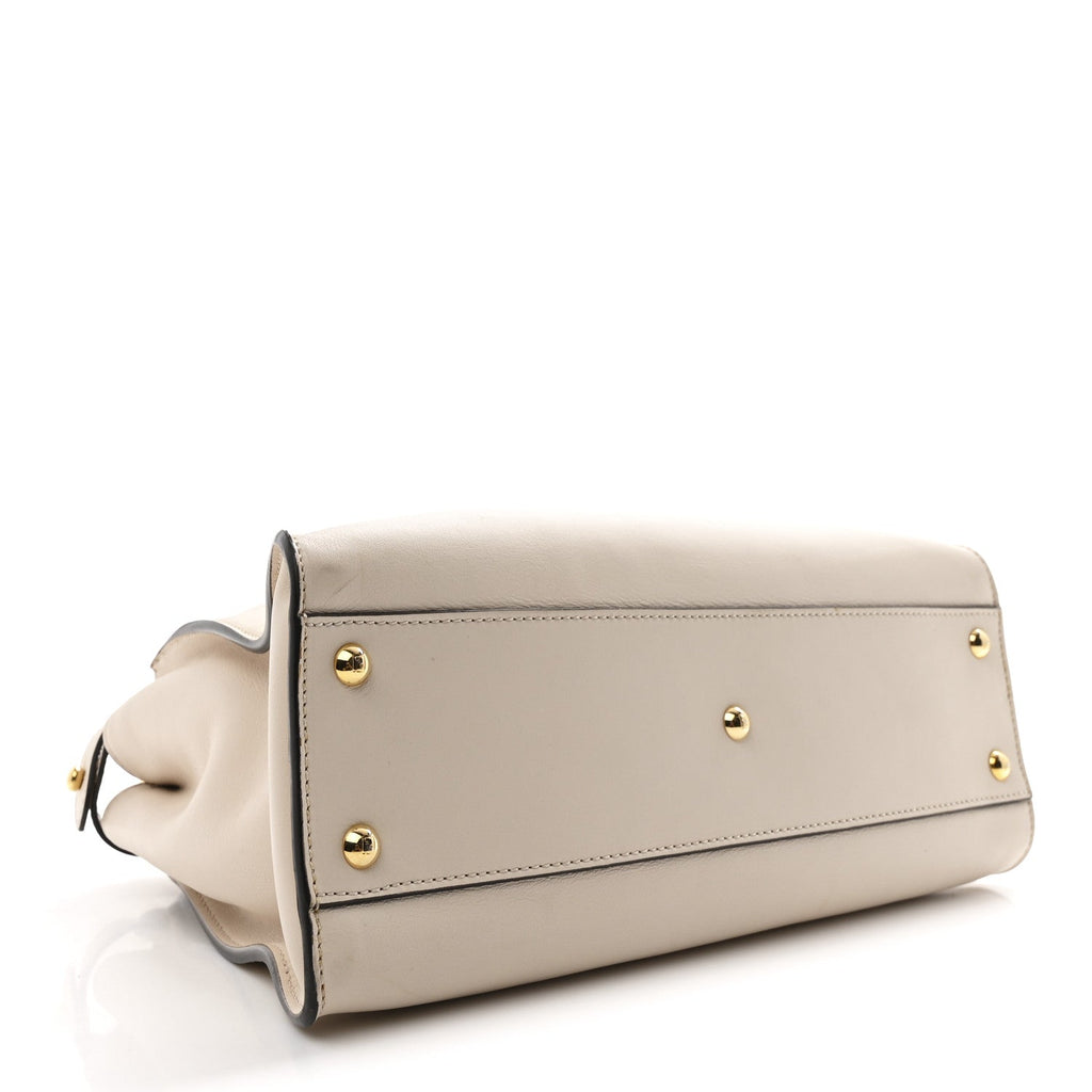 Vitello Seta Snakeskin Monster Eyes Medium Peekaboo Iconic Satchel  Amido Sand Black