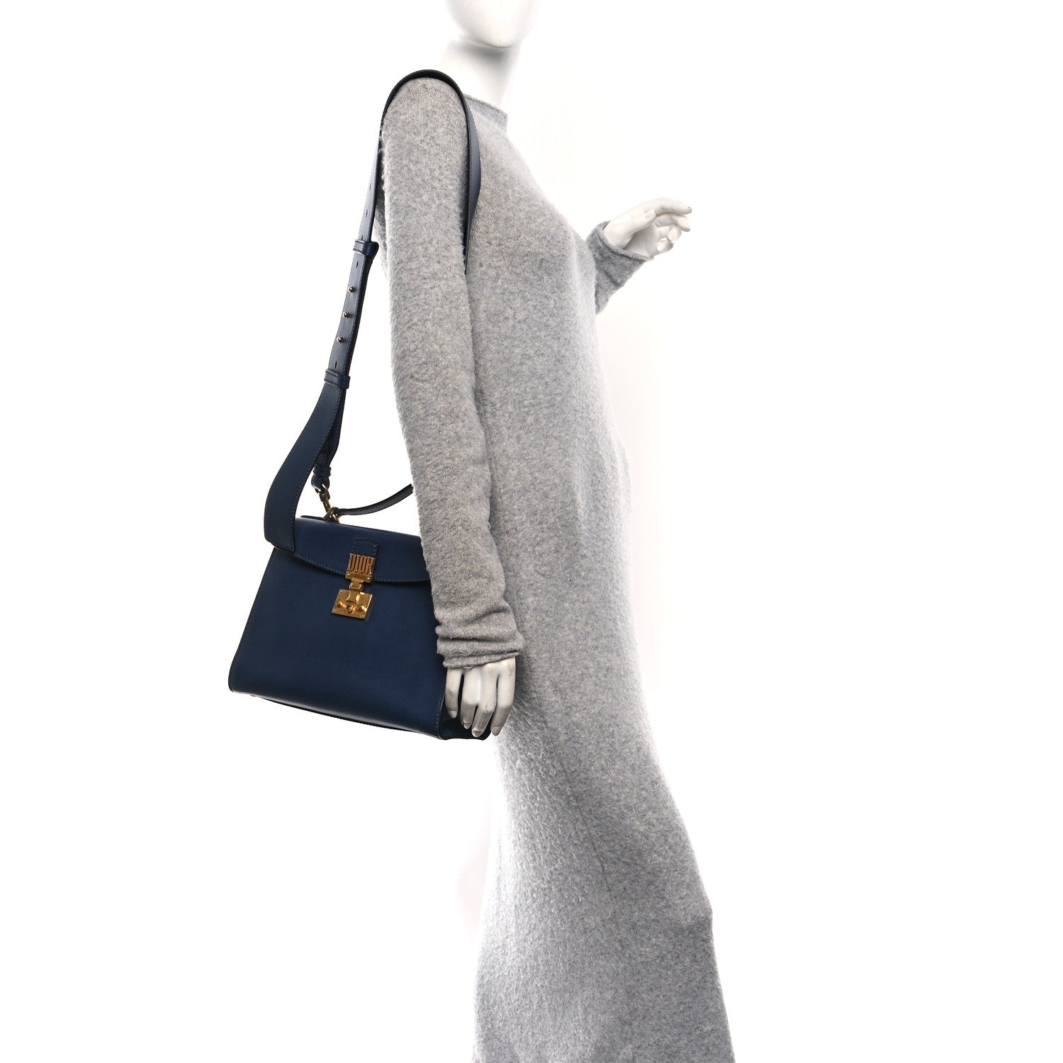 Calfskin Dioraddict Top Handle Navy Blue