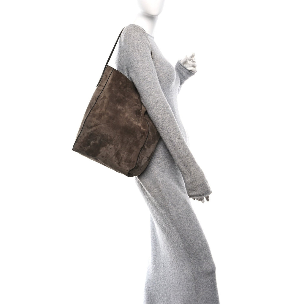 Suede Calfskin Frida Tote Brown