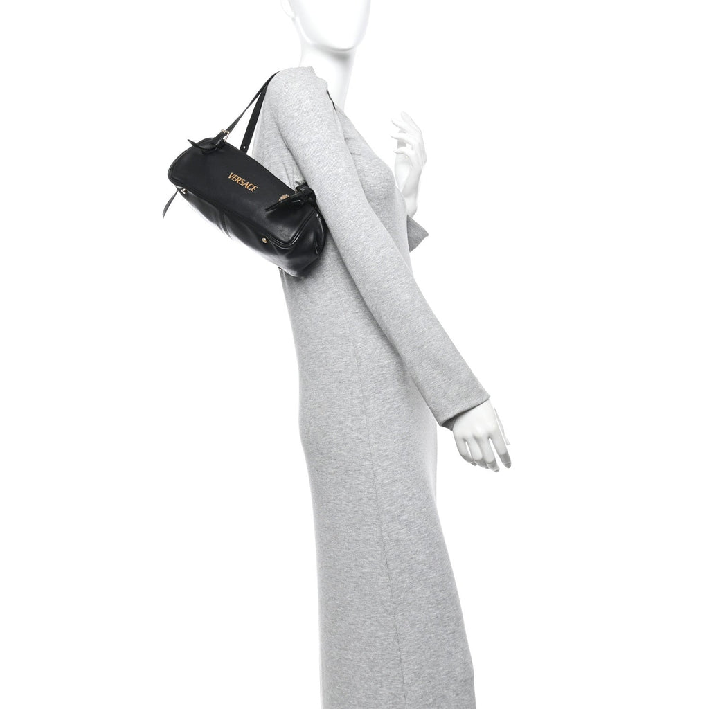 Lambskin Tag Bowling Bag Black
