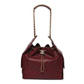 Caviar Quilted Medium Chanel 25 Handbag Burgundy
