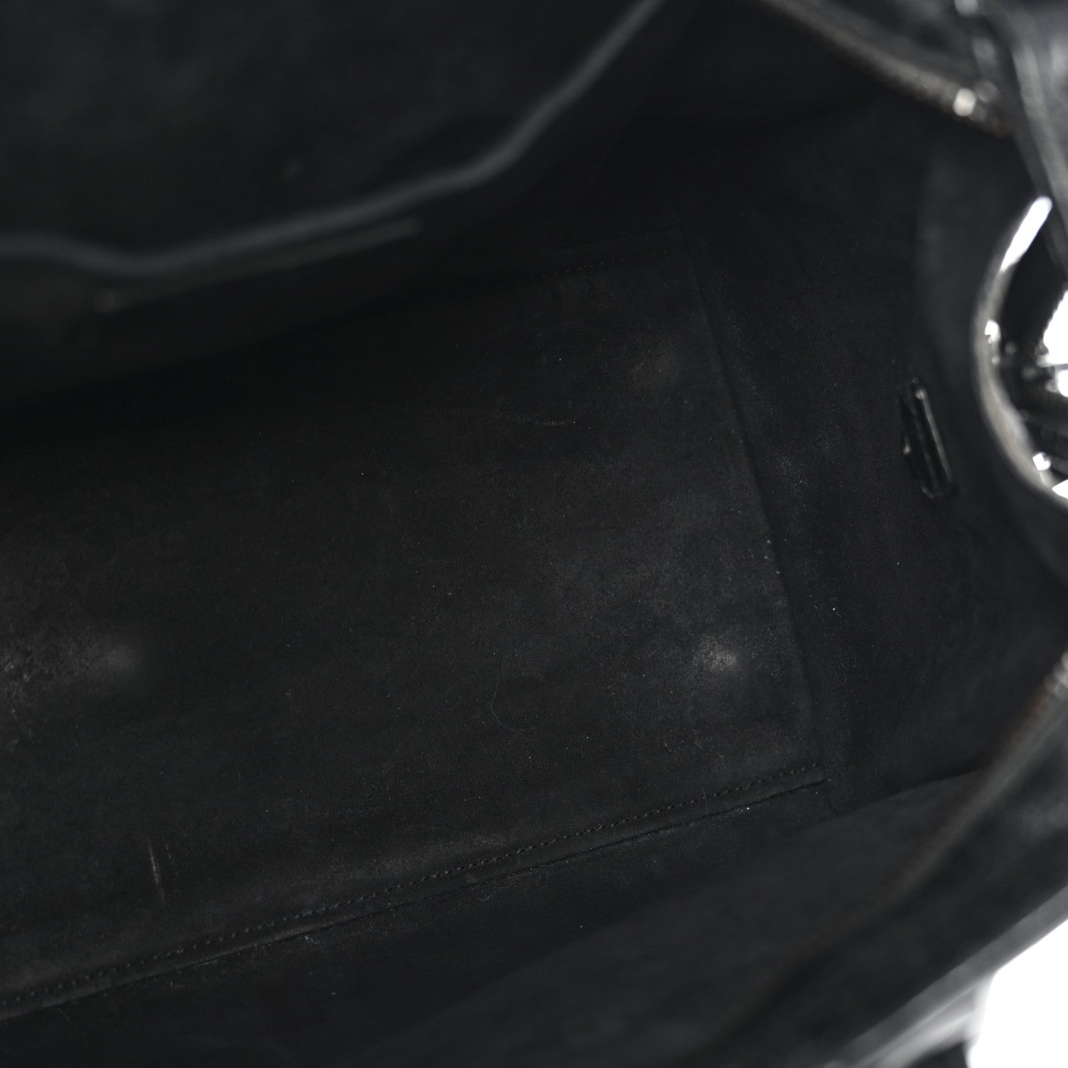 Calfskin Crocodile Embossed Small Monogram Cabas Black
