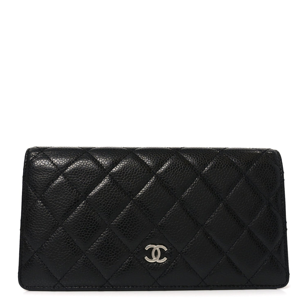 Caviar Quilted Yen Wallet Black