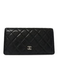 Caviar Quilted Yen Wallet Black