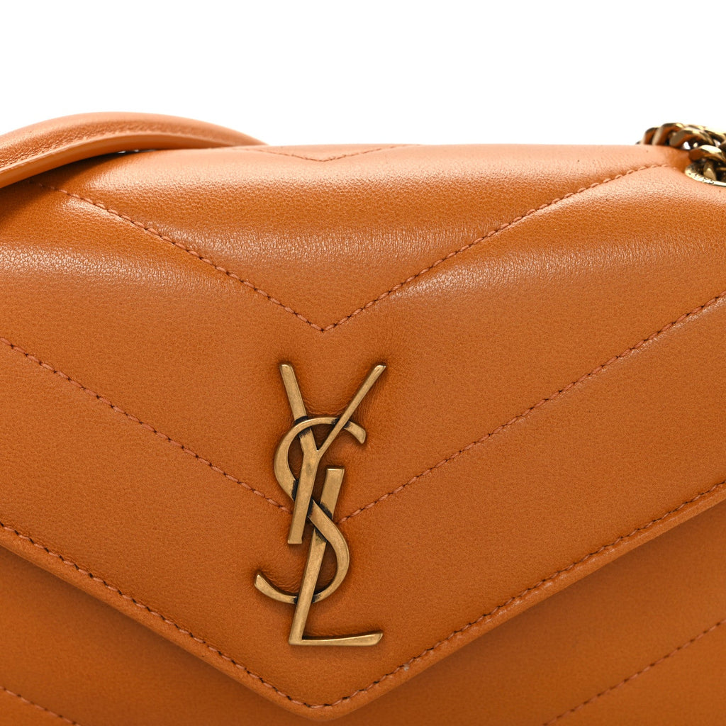Daytona Lambskin Matelasse Chevron Quilted Mini Loulou Dry Spell Dry Spell