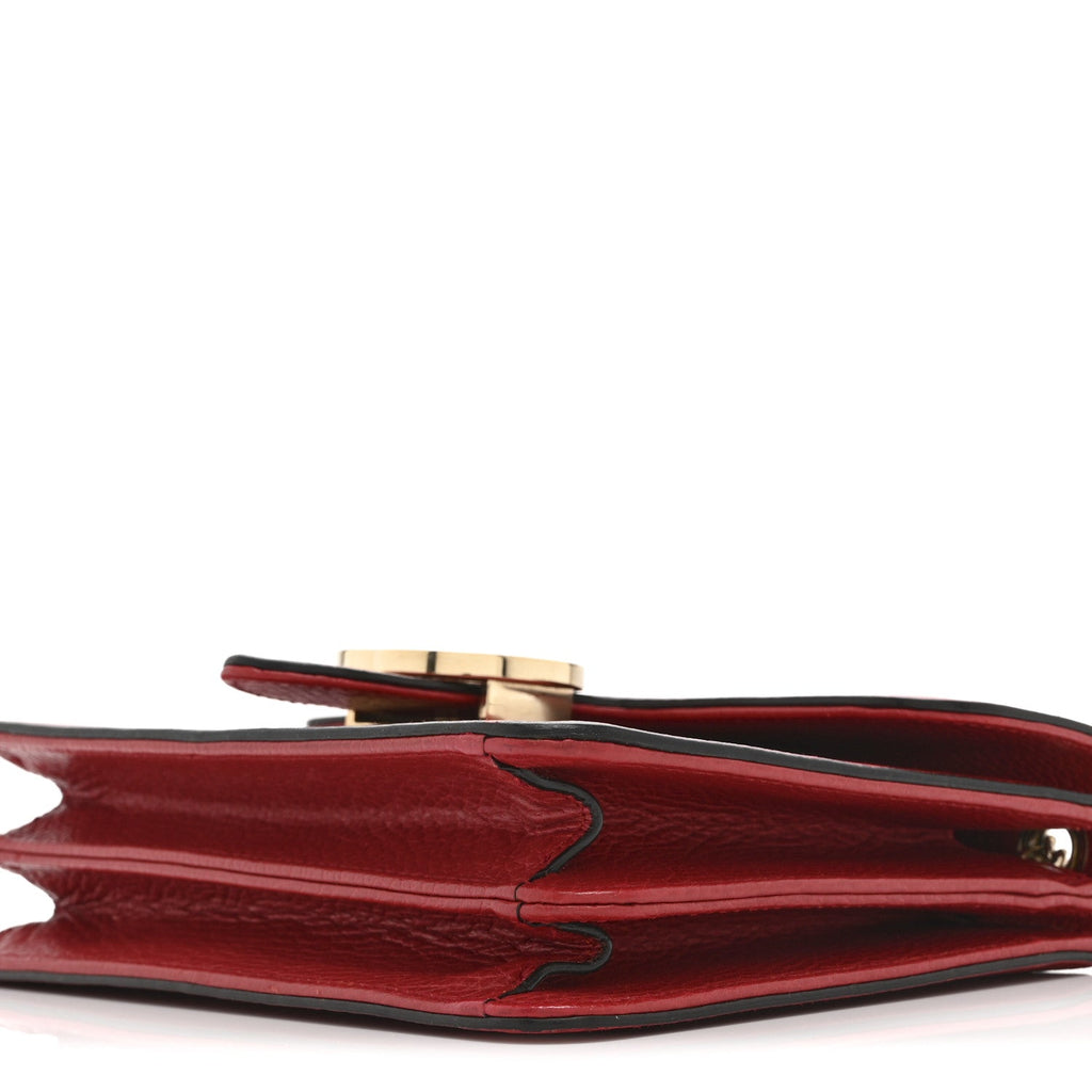 Dollar Calfskin Small Interlocking G Shoulder Bag Red
