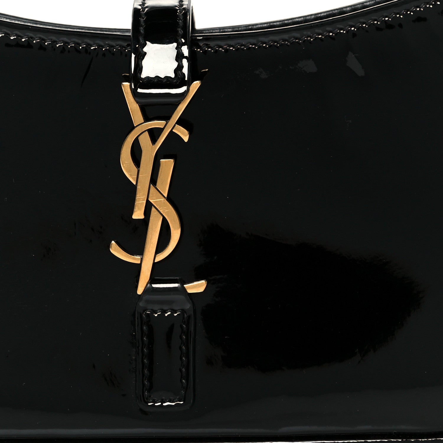 Patent Calfskin Le 5 A 7 Mini Hobo Black