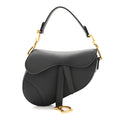Grained Calfskin Mini Saddle Bag Black