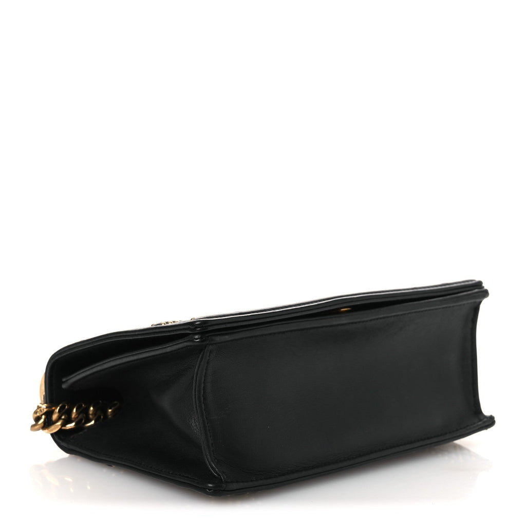 Lambskin Studded Medium Diorama Flap Bag Black