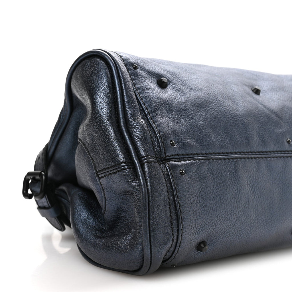Metallic Calfskin Medium Paddington Satchel Blue
