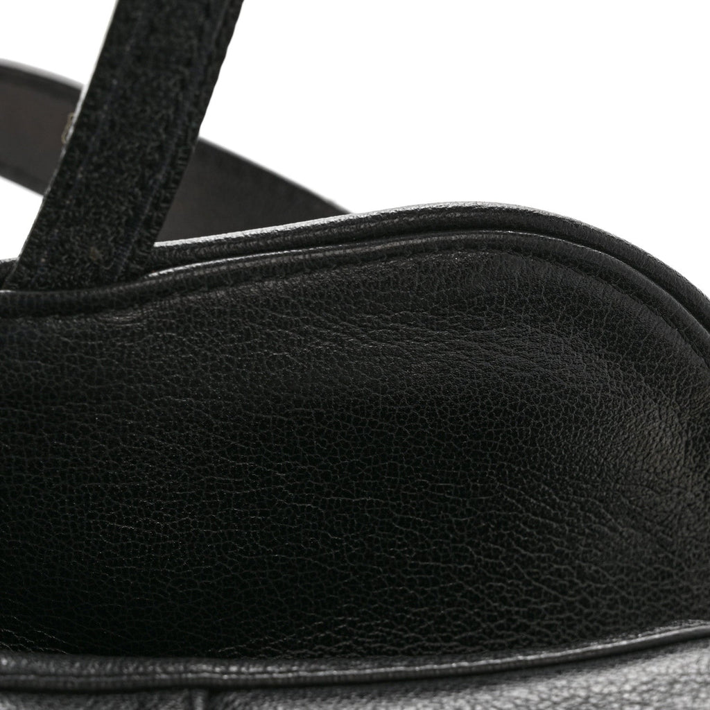 Shiny Goatskin  Saddle Bag Black
