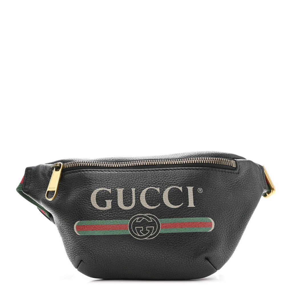Grained Calfskin Small Logo Belt Bag Black