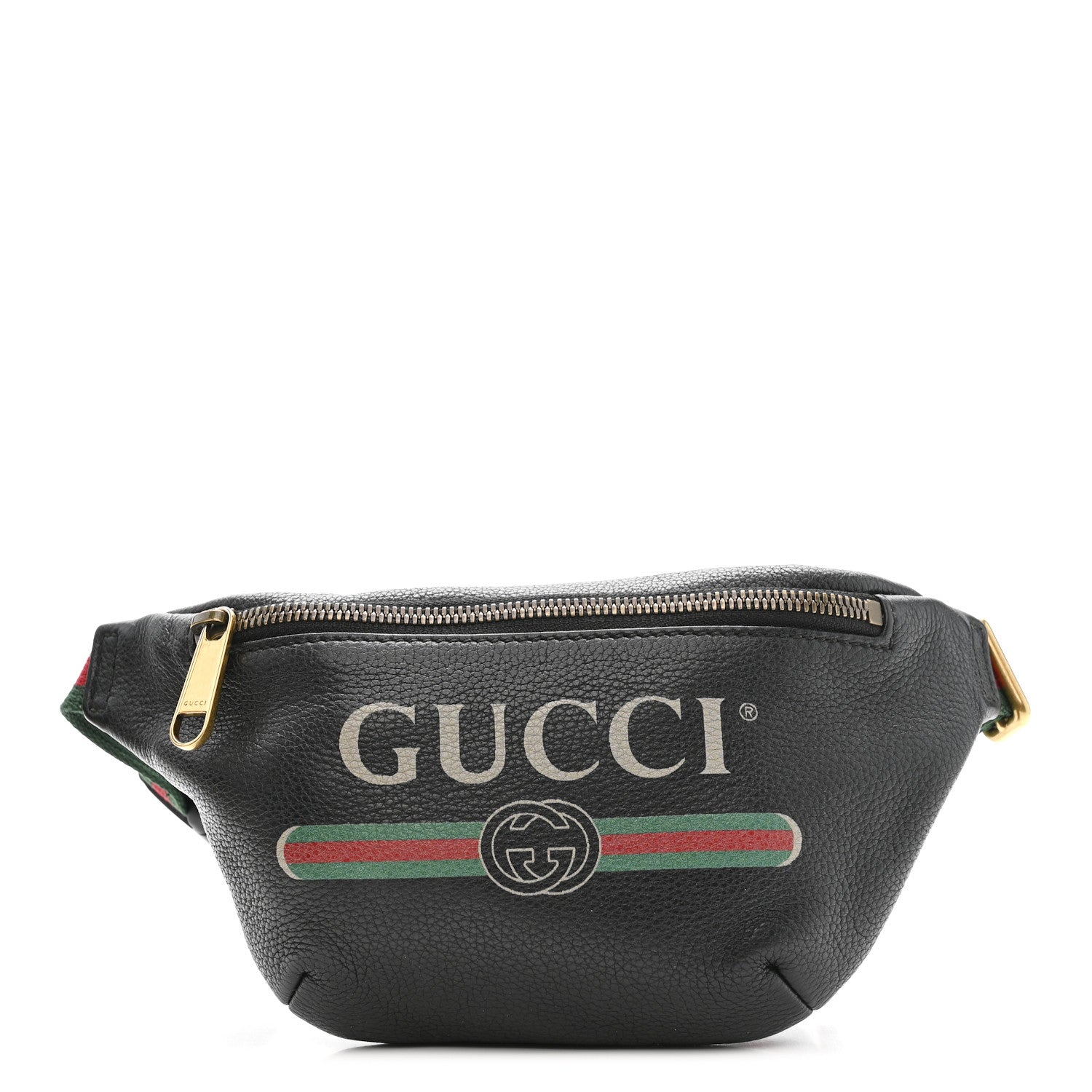 Grained Calfskin Small Logo Belt Bag Black