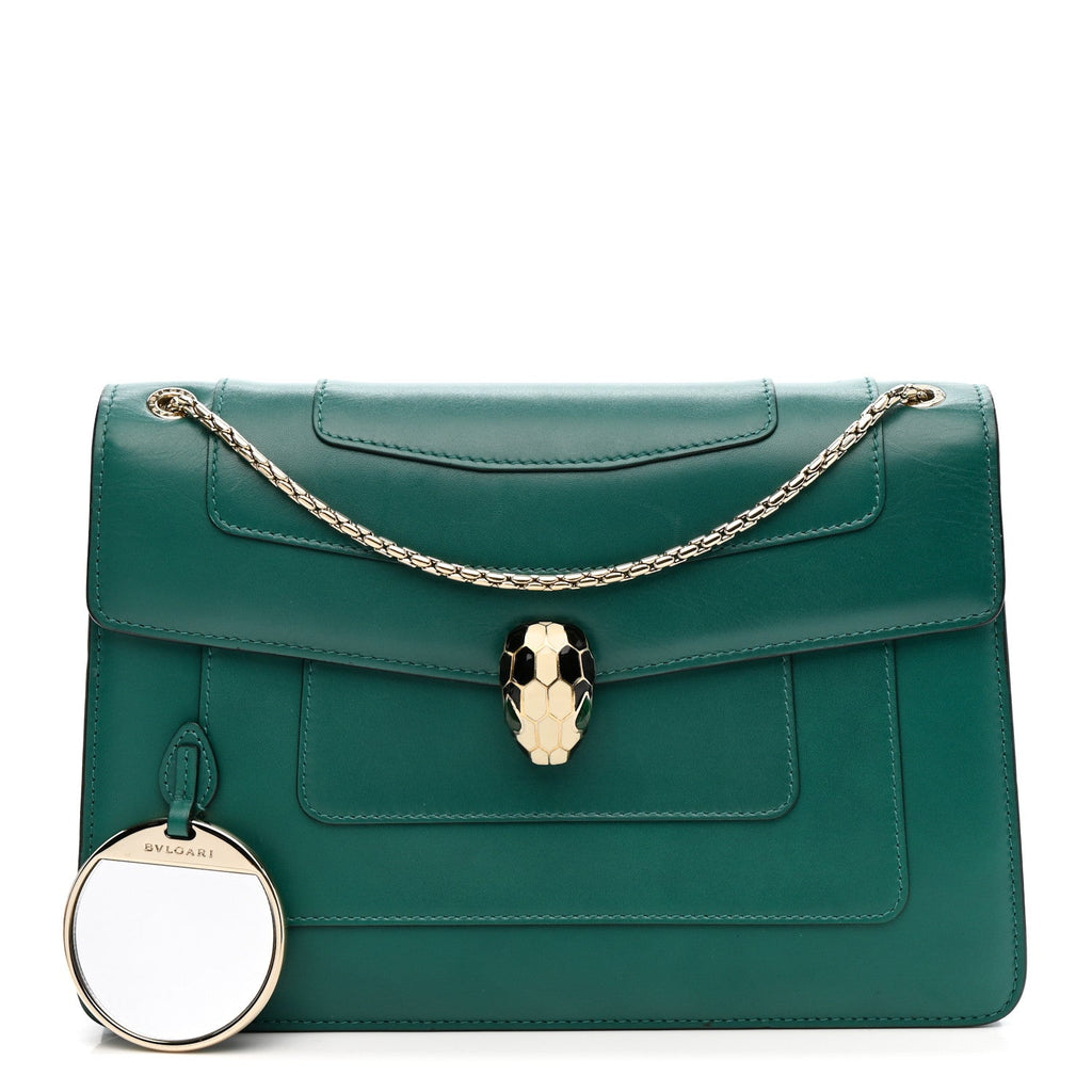 Calfskin Serpenti Forever Shoulder Bag Emerald Green