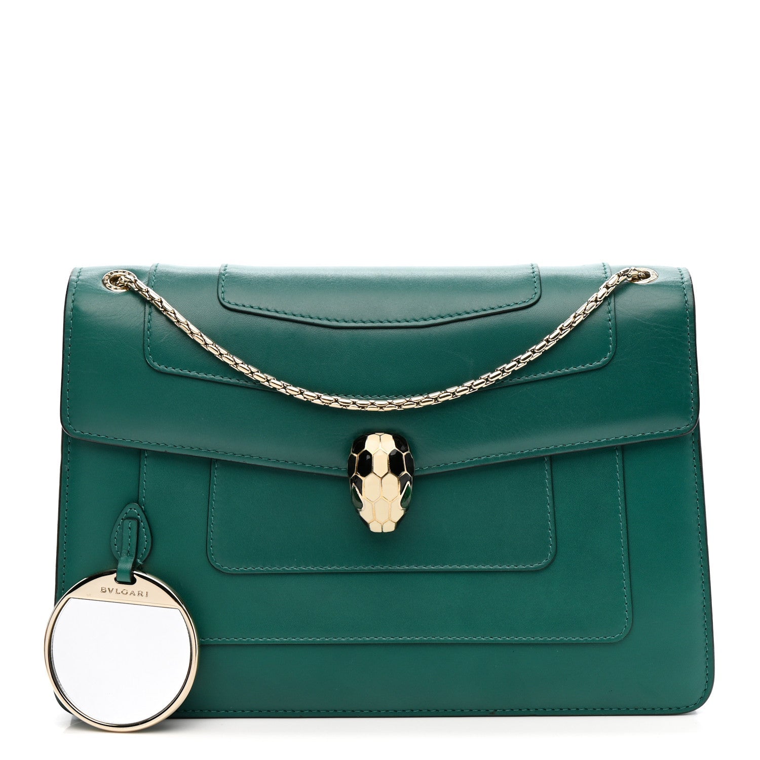Calfskin Serpenti Forever Shoulder Bag Emerald Green