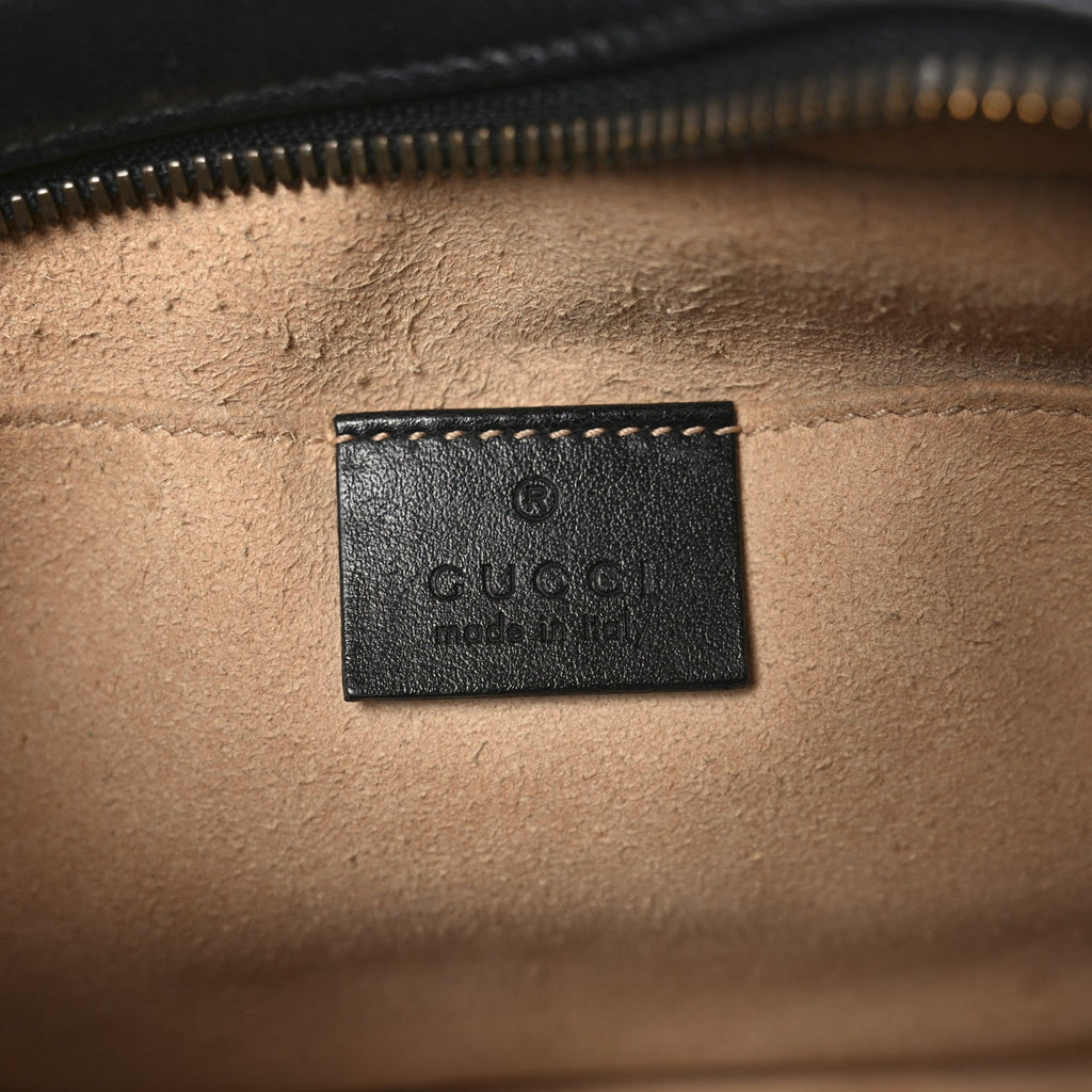 Calfskin Matelasse Small GG Marmont Chain Shoulder Bag Black