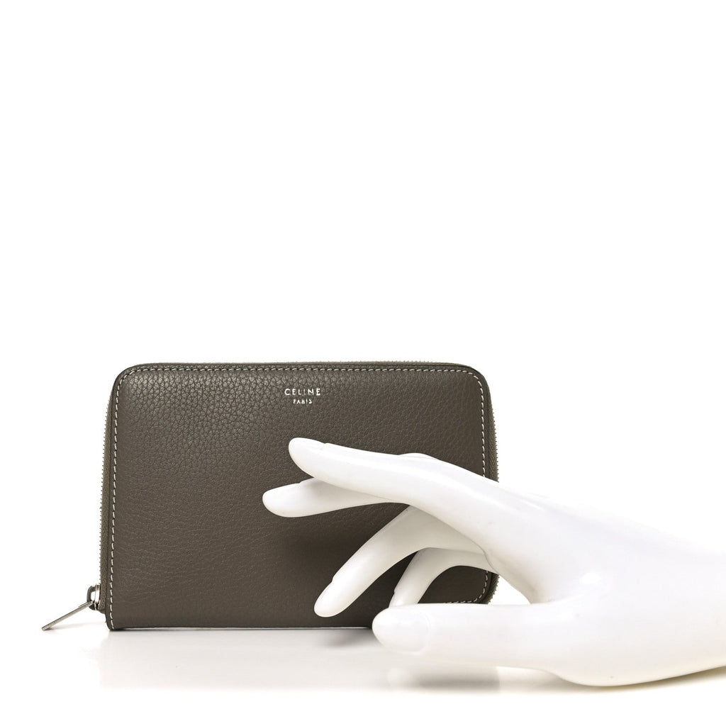 Drummed Calfskin Medium Zip Around Multifunction Wallet Souris
