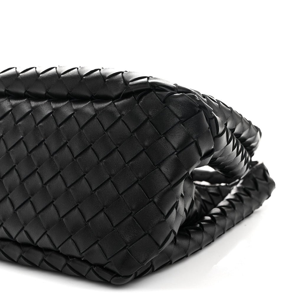 Nappa Intrecciato Small Campana Shoulder Bag Black