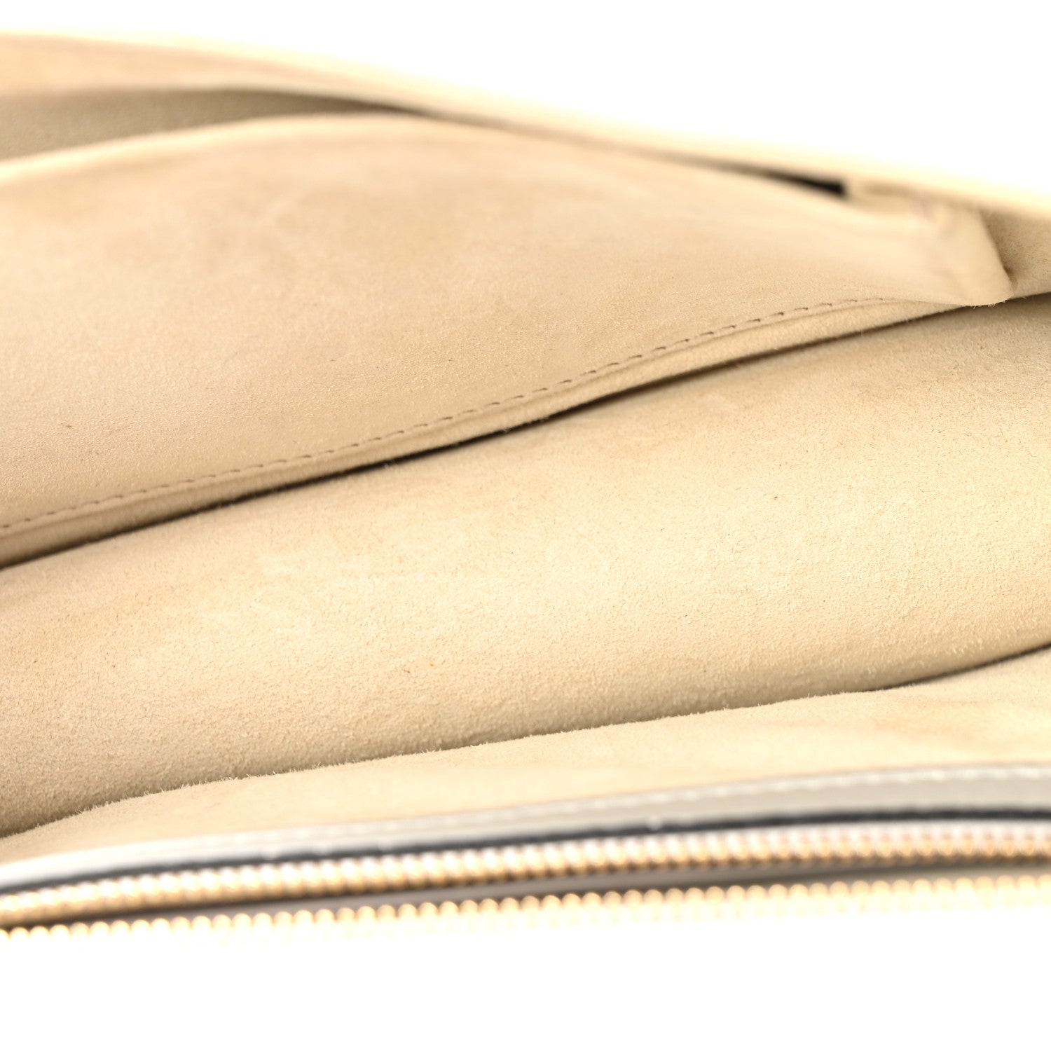 Metallic Grained Calfskin Diorama Wallet on Chain Pouch Silver