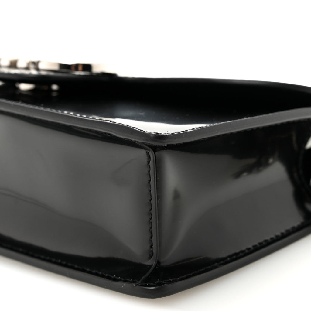 Calfskin Crystal Double Gancini Mini Bag Black