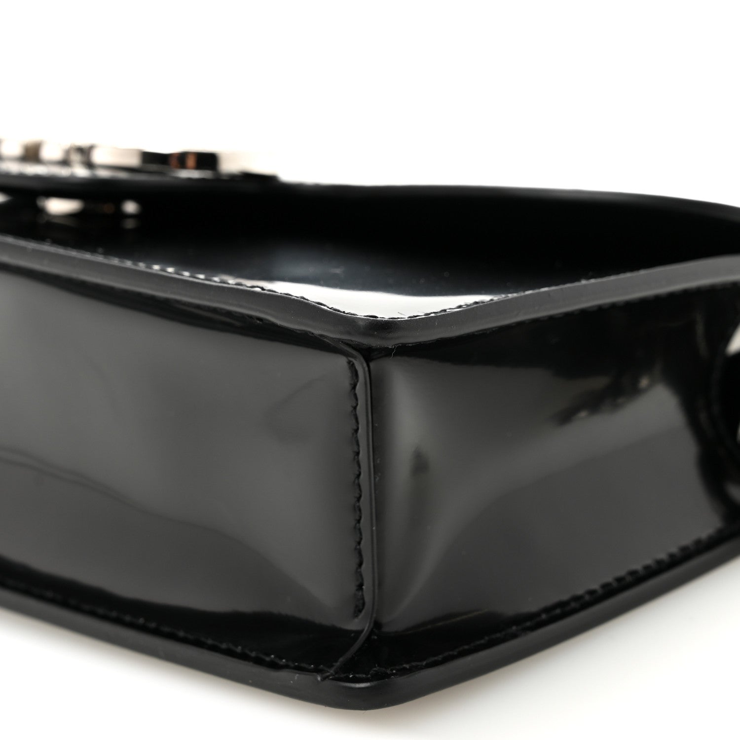Calfskin Crystal Double Gancini Mini Bag Black