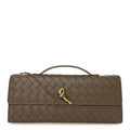 Nappa Intrecciato Long Andiamo Top Handle Clutch Pinecone