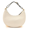Vitello Grace Matte Small Fendigraphy Hobo Bag White Ice