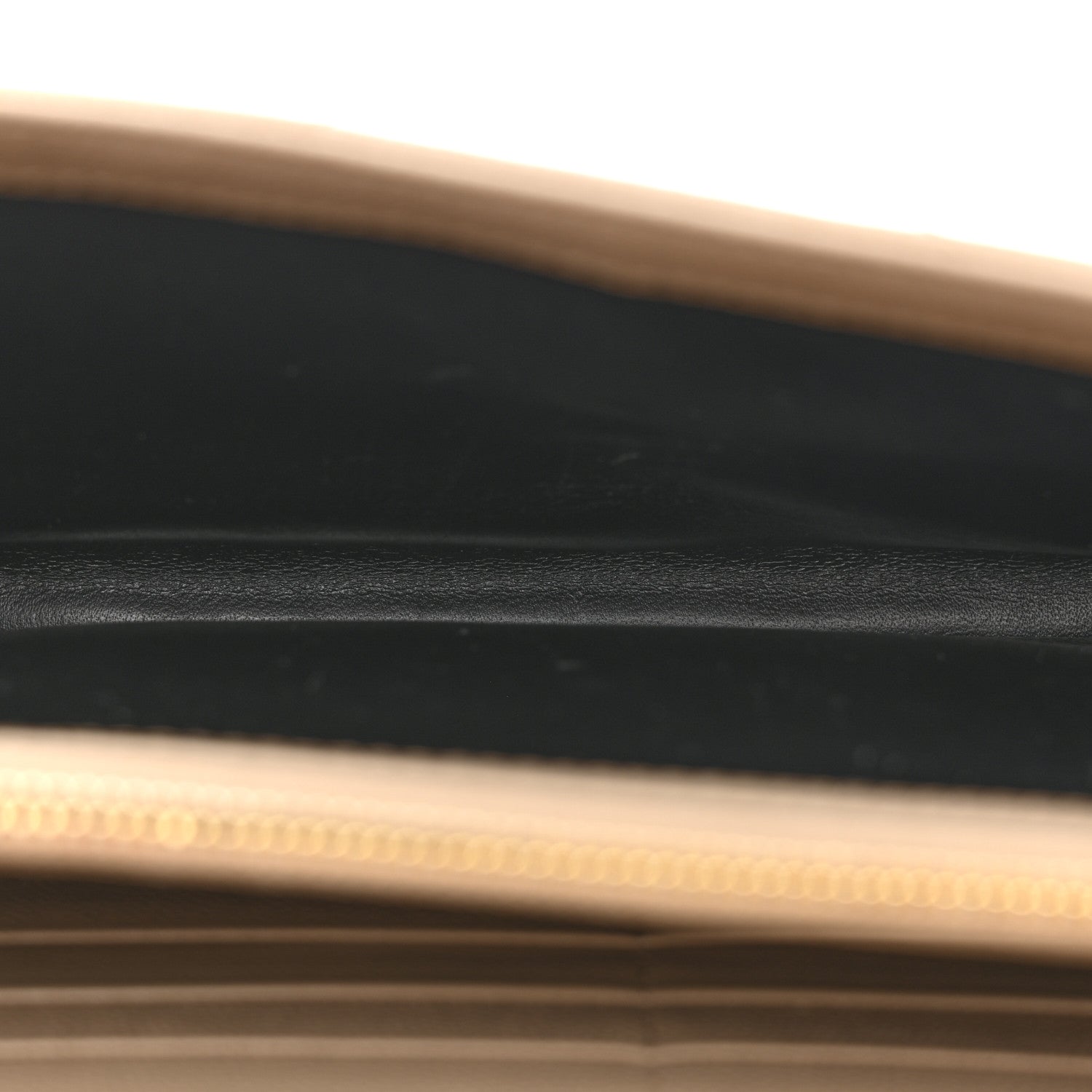 Grain De Poudre Matelasse Chevron Monogram Chain Wallet Dark Beige