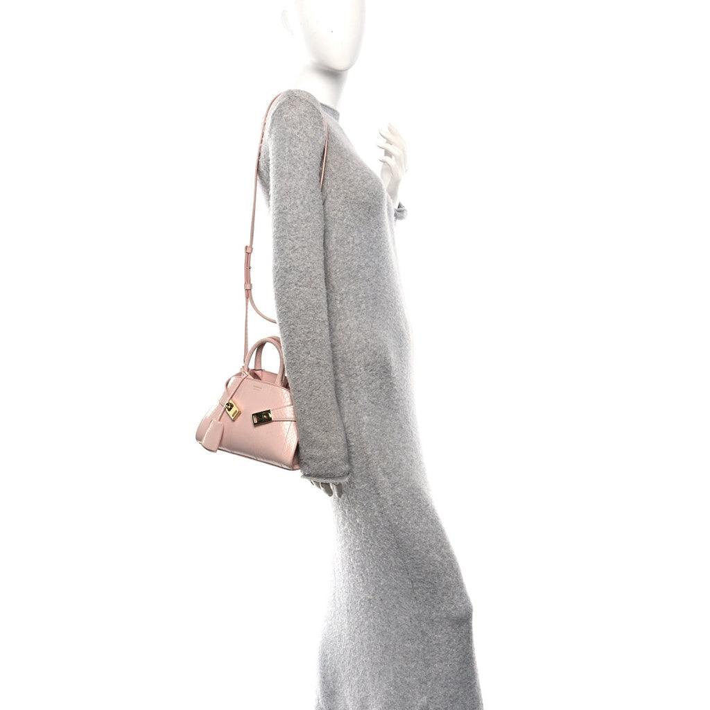 Snakeskin XS Hug Bag Rose Bon Bon