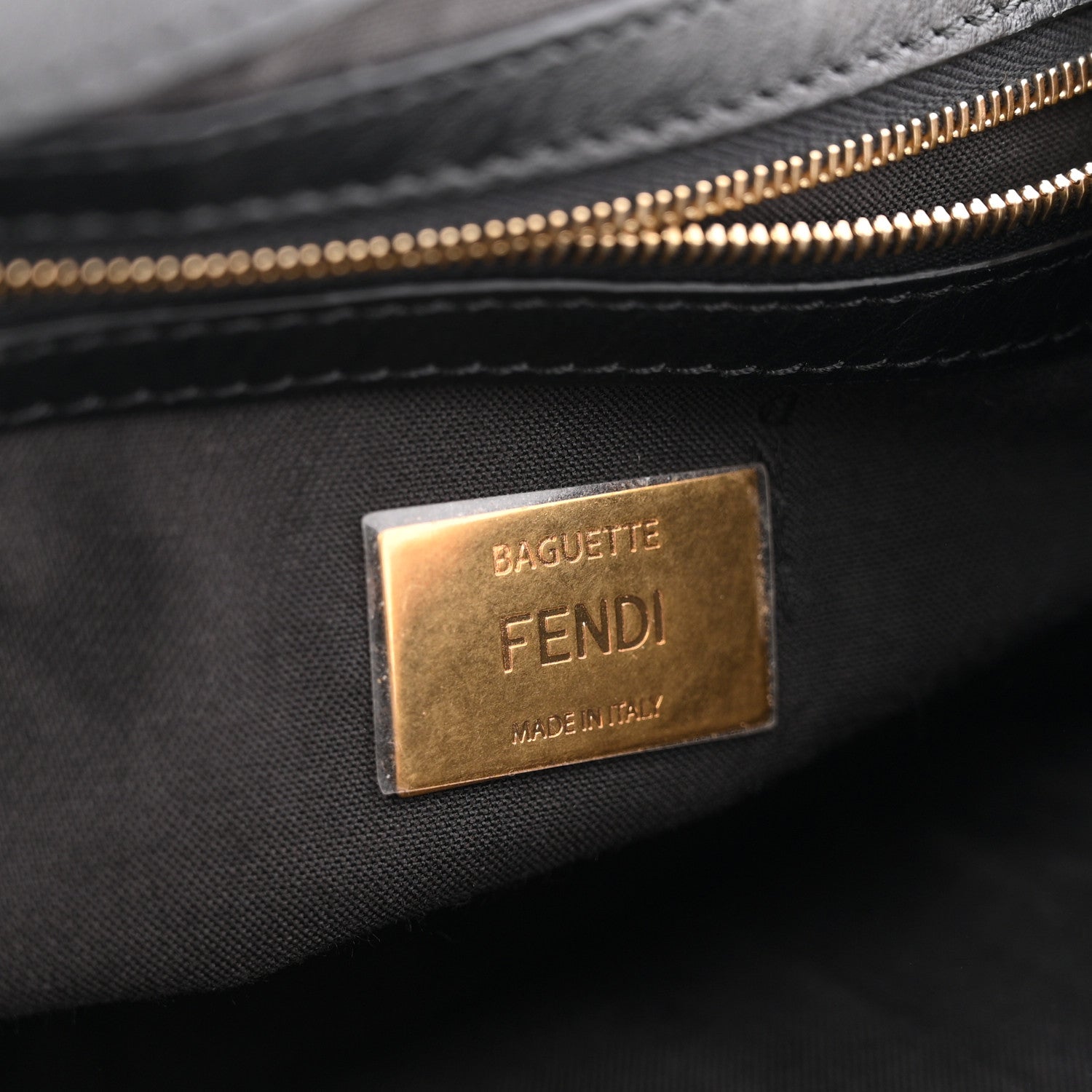 Shearling Vitello Dolce Macro FF 1974 Baguette Tobacco Black