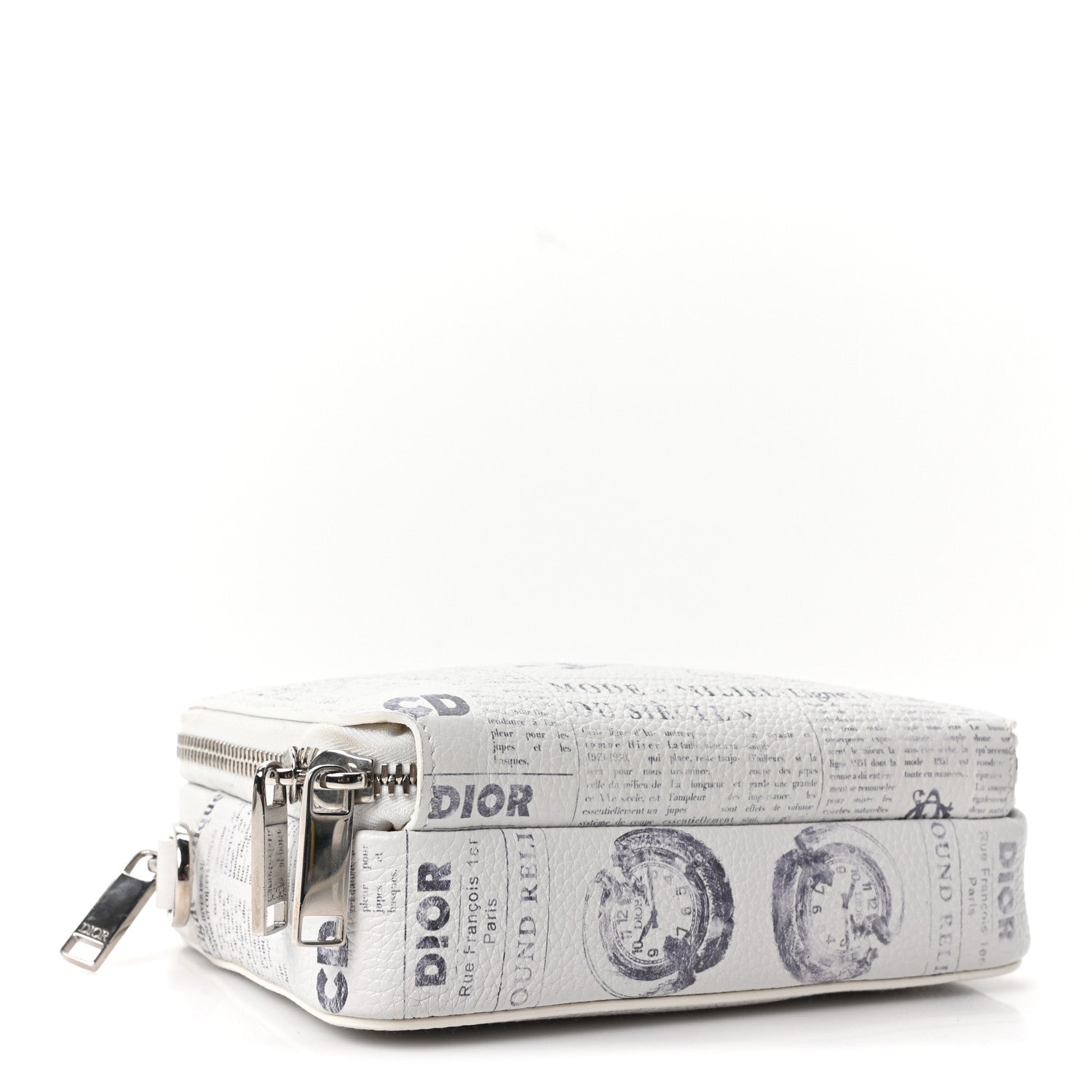 X DANIEL ARSHAM Grained Calfskin Newspaper Messenger White