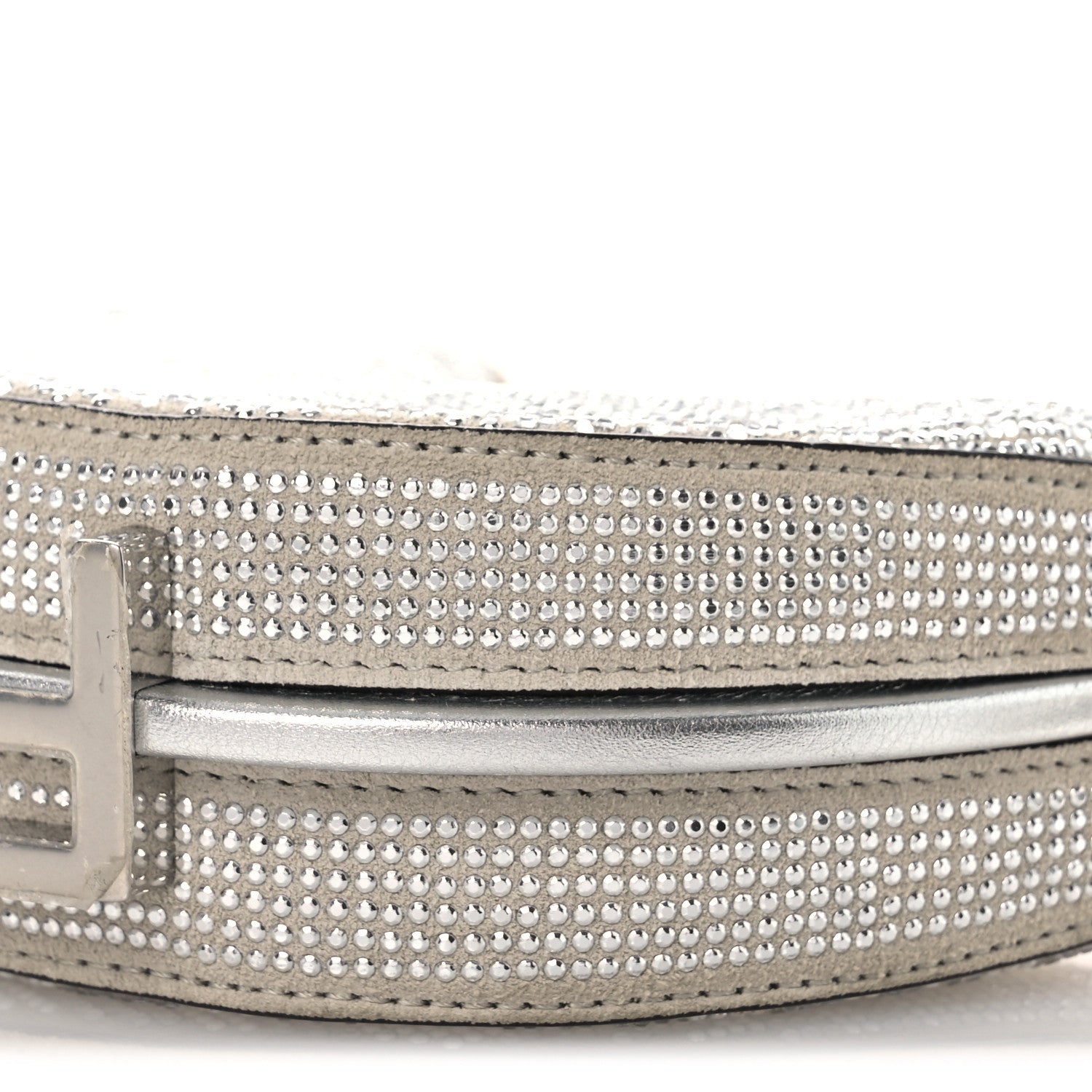 Crystal Vitello Laminato Suede FF Nano Fendigraphy Hobo Charm Grey