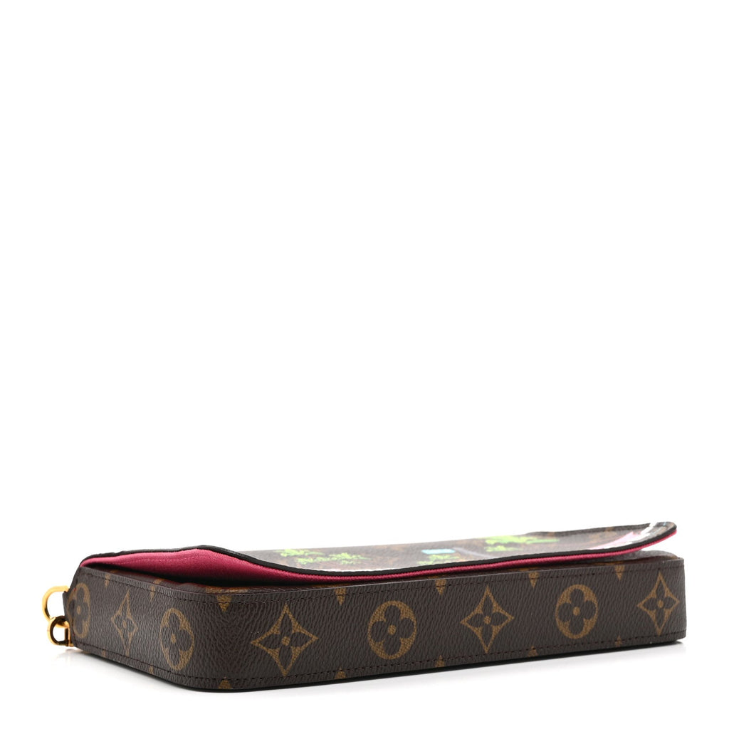 Monogram 2021 Christmas Animation Hollywood Pochette Felicie Chain Wallet Fuchsia