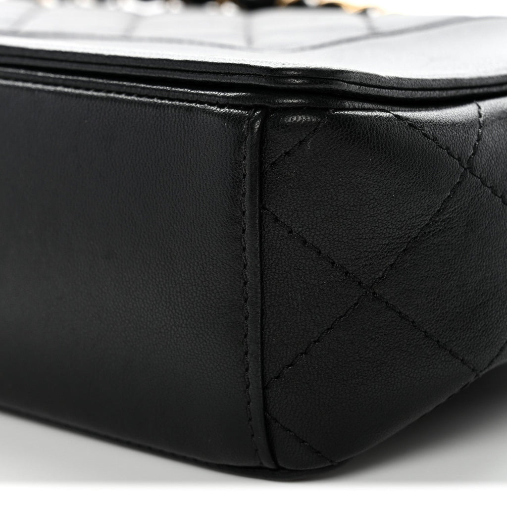 Sheepskin Quilted Vintage Mademoiselle Flap Black