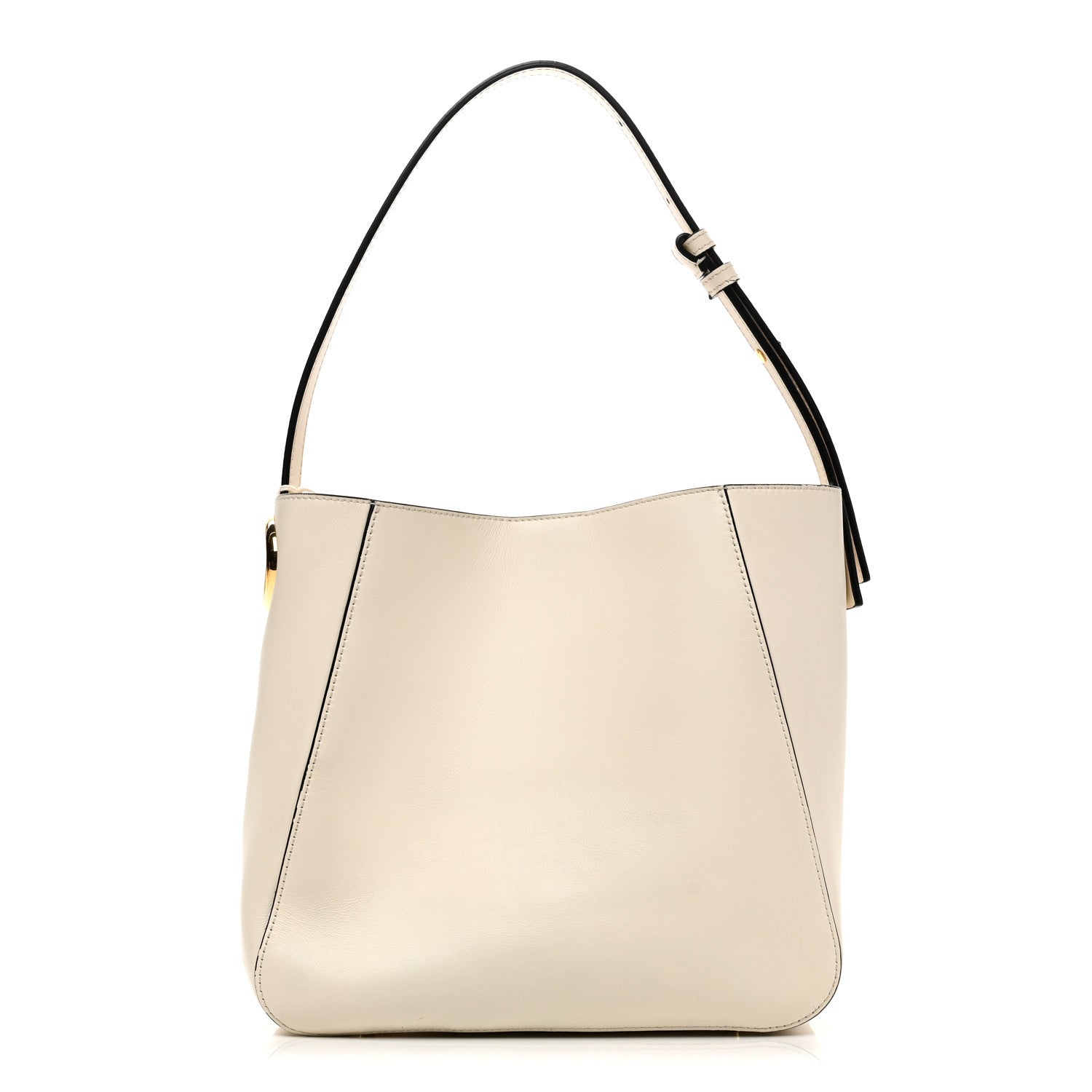 Calfskin VLogo Bucket Bag White