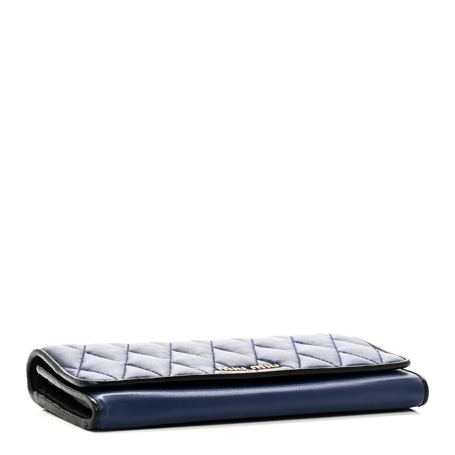 Nappa Quilted Flap Wallet Inchiostro