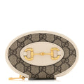 GG Supreme Monogram Azalea Calfskin Horsebit 1955 Coin Case Beige Mystic White