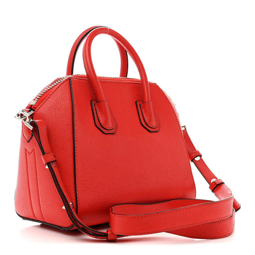 Sugar Goatskin Mini Antigona Pop Red
