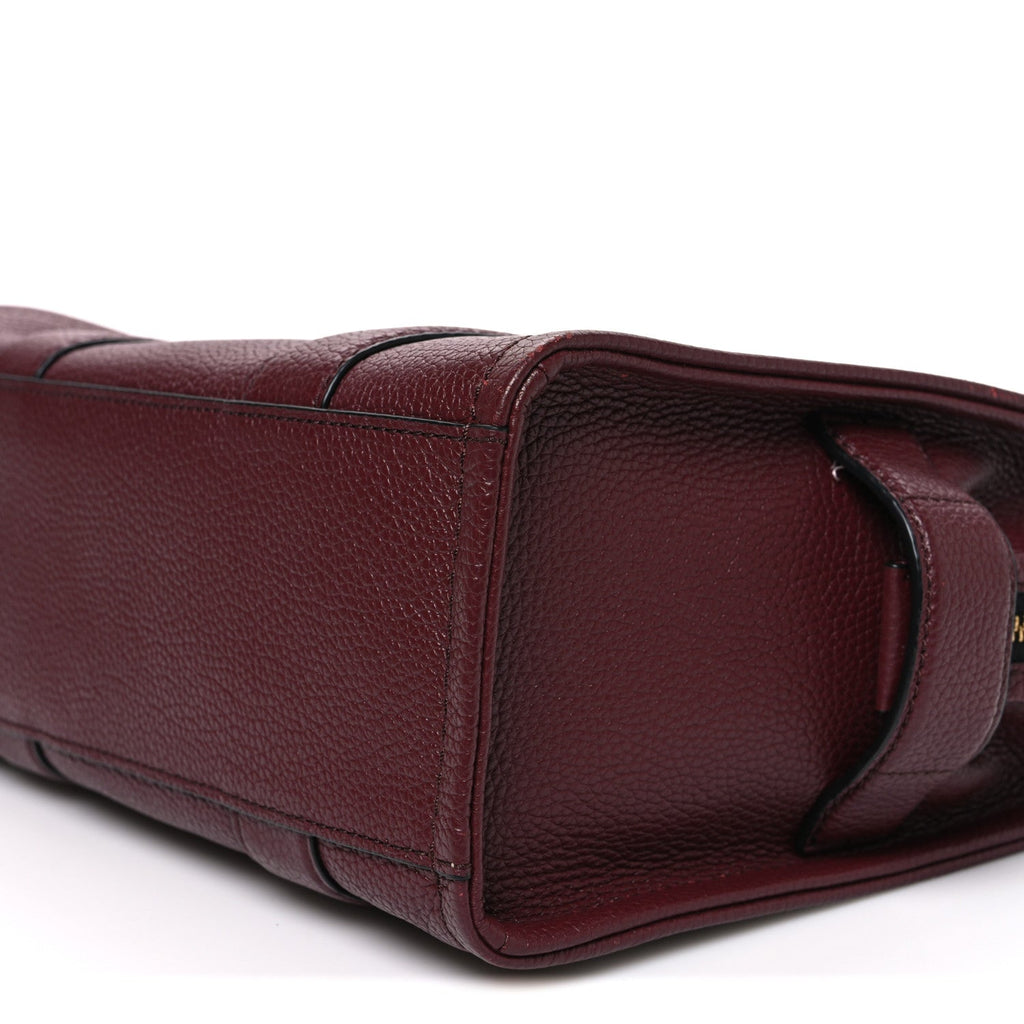 Grained Calfskin Small The Tote Bag Burgundy