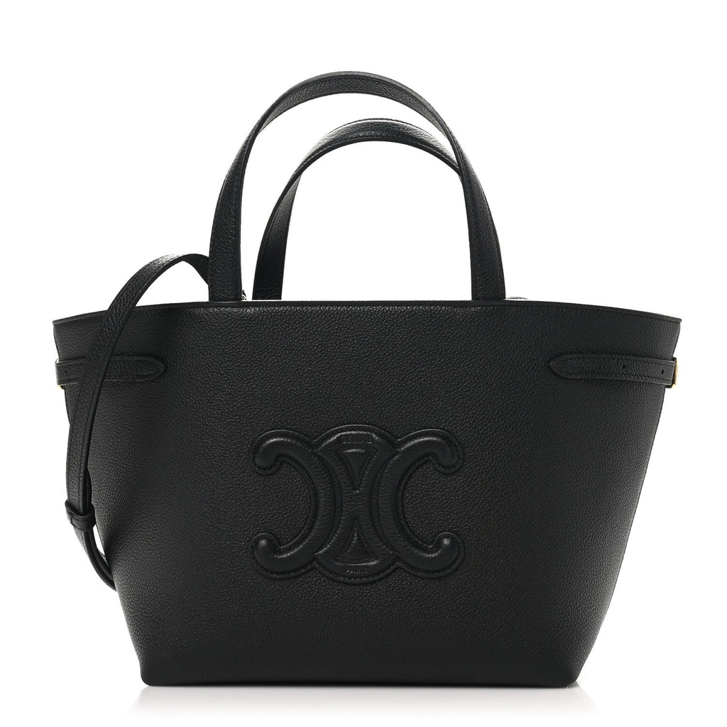 Grained Calfskin Triomphe Mini Cabas Anais Black